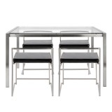 LumiSource Fuji Dining Set - Black - Front