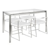 LumiSource Fuji Dining Set - White - Perspective