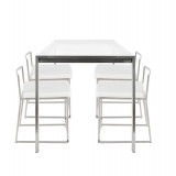 LumiSource Fuji Dining Set - White - Side