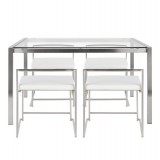 LumiSource Fuji Dining Set - White - Front