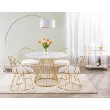 LumiSource Canary Dining Table - Gold + White - Lifestyle