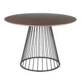 LumiSource Canary Dining Table - Black + Walnut