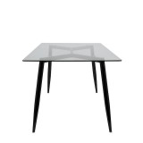 LumiSource Clara Dining Table - Black - Side
