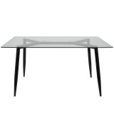LumiSource Clara Dining Table - Black - Rear / Front