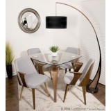 LumiSource Folia Dinette Table - Walnut + Clear Glass