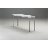 Dining Alure Dining Table High Gloss White with Brushed Stainless Steel