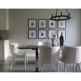 Cantro Extending Dining Table Clear Glass with Polished Stainless Steel
