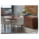 Voom 47" Round Dining Table Walnut With Brushed Stainless Steel - Lifestyle