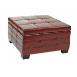 Detour Strap Ottoman - Crimson Red