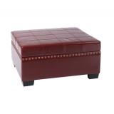 Detour Storage Ottoman - Crimson Red