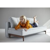 Dual Sofa With Dark Wood Legs  and Soft Pacific Pearl Fabric - Lifestyle Shot