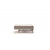 Splitback Dublexo Chair in Brass Legs and Mixed Dance Natural Fabric - Fully Reclined