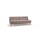 Splitback Dublexo Sofa in Begum Light Gray Fabric and Dark Wood - Half Folded