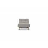 Splitback Dublexo Chair in Brass Legs and Begum Light Gray Fabric - Front