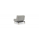 Splitback Dublexo Chair in Brass Legs and Begum Light Gray Fabric - Back