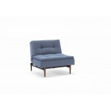Splitback Dublexo Chair in Brass Legs and Soft Indigo Fabric