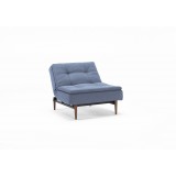 Splitback Dublexo Chair in Brass Legs and Soft Indigo Fabric