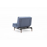 Splitback Dublexo Chair in Brass Legs and Soft Indigo Fabric - Back