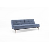Splitback Dublexo Sofa in Soft Indigo Blue Fabric and Dark Wood