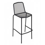 Avalon Stacking Barstool - E-coated, Powder Coated Micro-Mesh Steel - Black
