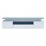 Taylor TV Unit High Gloss White With Gray Glass - Front