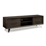 Alexa Tv Unit Oak Veneer With 3 Drawers In Wash Grey Oak Veneer - Angled