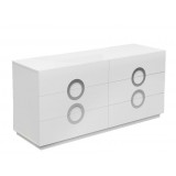 Eddy Dresser Double High Gloss White - Angled View