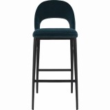 Moe's Home Collection Roger Bar Stool - Teal Velvet - Front