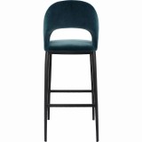 Moe's Home Collection Roger Bar Stool - Teal Velvet - Rear