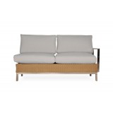 Elements Left Arm Settee With Stainless Arm and Back - Front