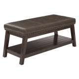 mery Entry Bench with Mocha Rustic Bonded Leather