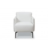 Eros Chair In Leather White - Front