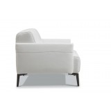 Eros Chair In Leather White - Side