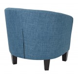 Ethan Tub Chair in Blue Denim Fabric - Back