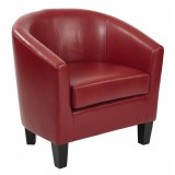 Ethan Tub Chair in Cranberry Vinyl Fabric