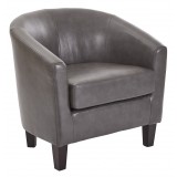 Ethan Tub Chair in Pewter Vinyl Fabric