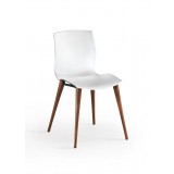 Evalyn Chair With All White Seat In Walnut - Front