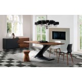 Evalyn Chair White Seat With Anthracite In Walnut Painted Legs - Lifestyle