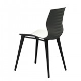 Evalyn Chair White Seat With Anthracite In Anthracite Painted Legs - Back