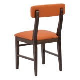 European Beechwood Wood Dining Chair - Orange - Bakc