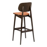 43.25" European Beechwood Wood Barstool - FLS-22B - Walnut - Back