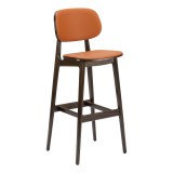 43.25" European Beechwood Wood Barstool - FLS-22B - Walnut - Front