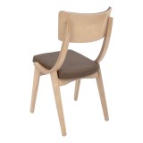 European Beechwood Wood Dining Chair - Grey - Back