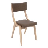 European Beechwood Wood Dining Chair - Grey - Front