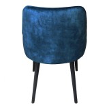 Moe's Home Collection Harmony Dining Chair - Set of 2 - Navy Blue - Rear