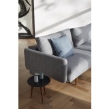 Innovation Living Frode Sofa In Twist Granite Upholstered Arms and Dark Wood Legs - Corner Edge