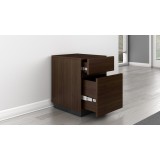 Furnitech FT16PDW 2 Drawer Contemporary Rolling Pedestal - Open