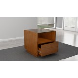 Furnitech 23" Transitional TV Media Console- Autumn Cherry Open