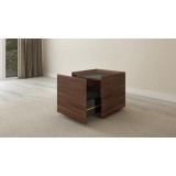 Furnitech 24" Single Drawer Contemporary Walnut End Table - Open