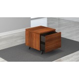 Furnitech Signature Home 24" Mid-Century Modern End Table in Iron Wood - Open